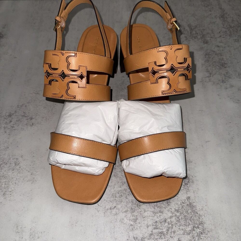 Tory Burch Ines Sandal 55mm Camello Calf Leather $325 MSRP - Picture 11 of 14